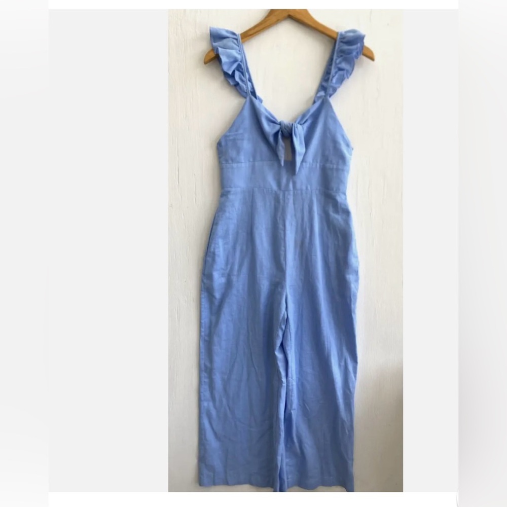 Zara Light Blue Ruffled Jumpsuit - Picture 2 of 5